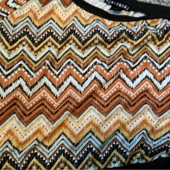 women's western geometric aztec tribal one Shoulder shirt tie L preowned - Picture 7 of 7